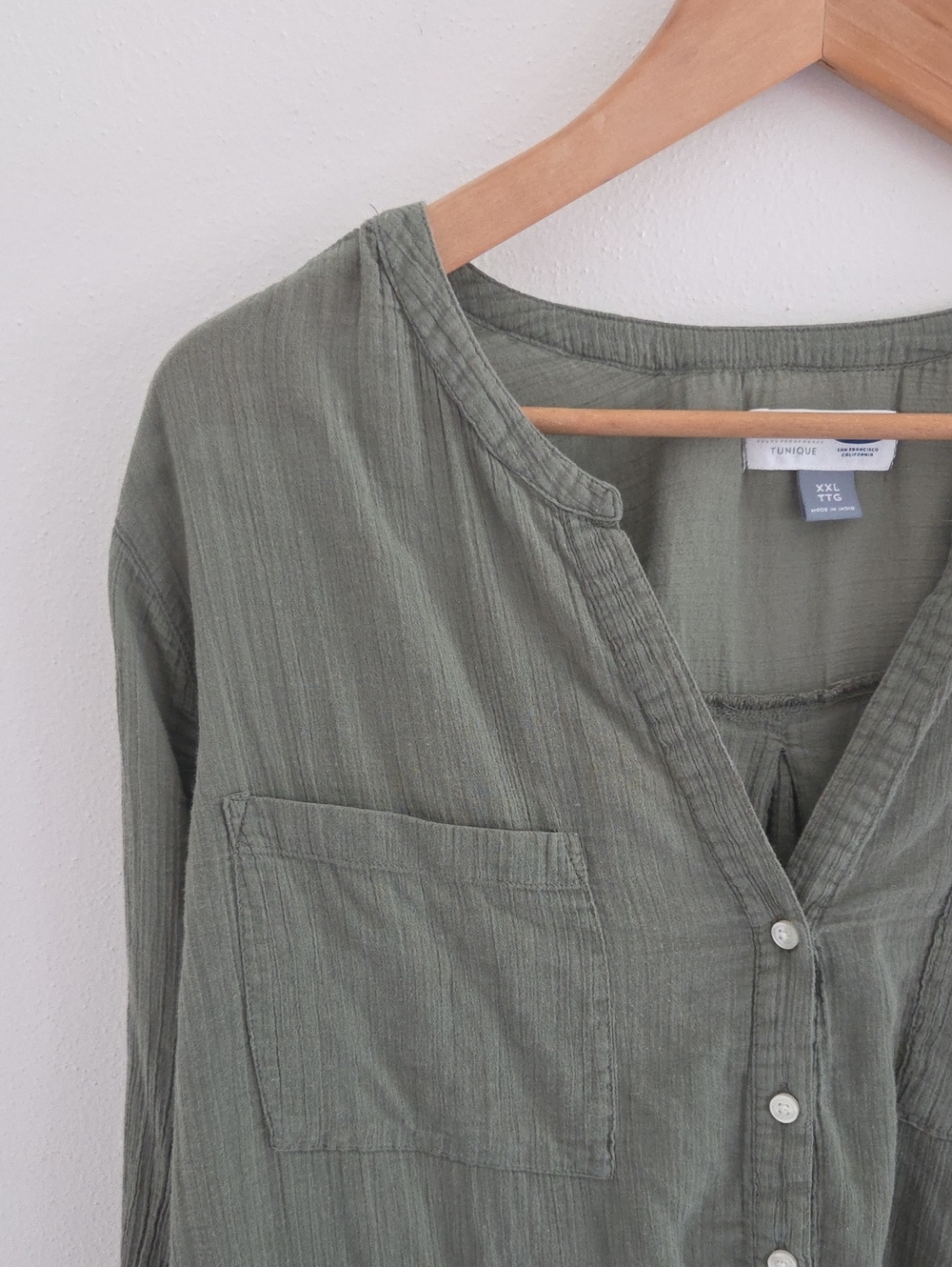 Old Navy Olive Green Button-Front Blouse